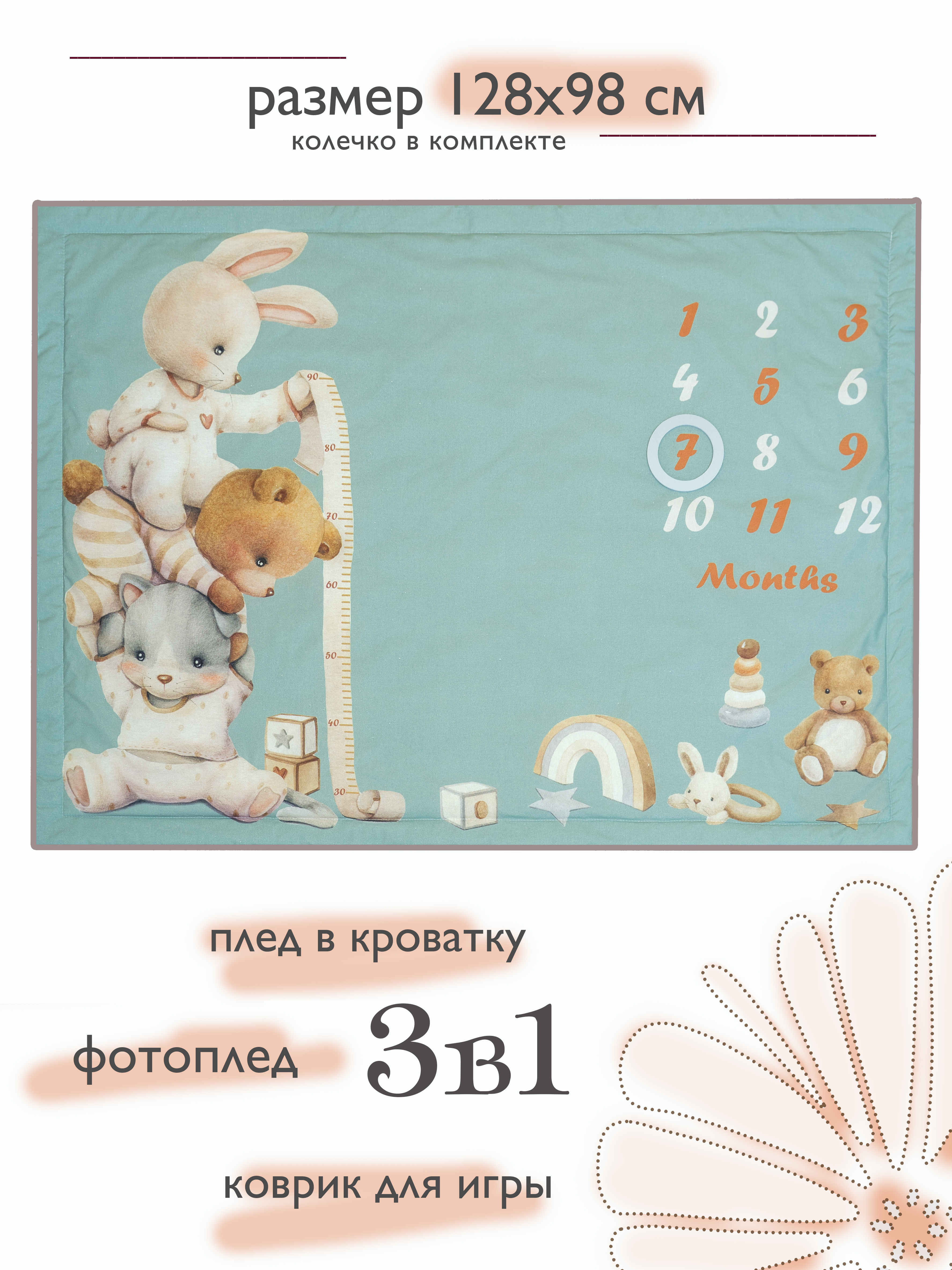 Фотоплед одеяло для малыша Lappetti 128х98 см - фото 2