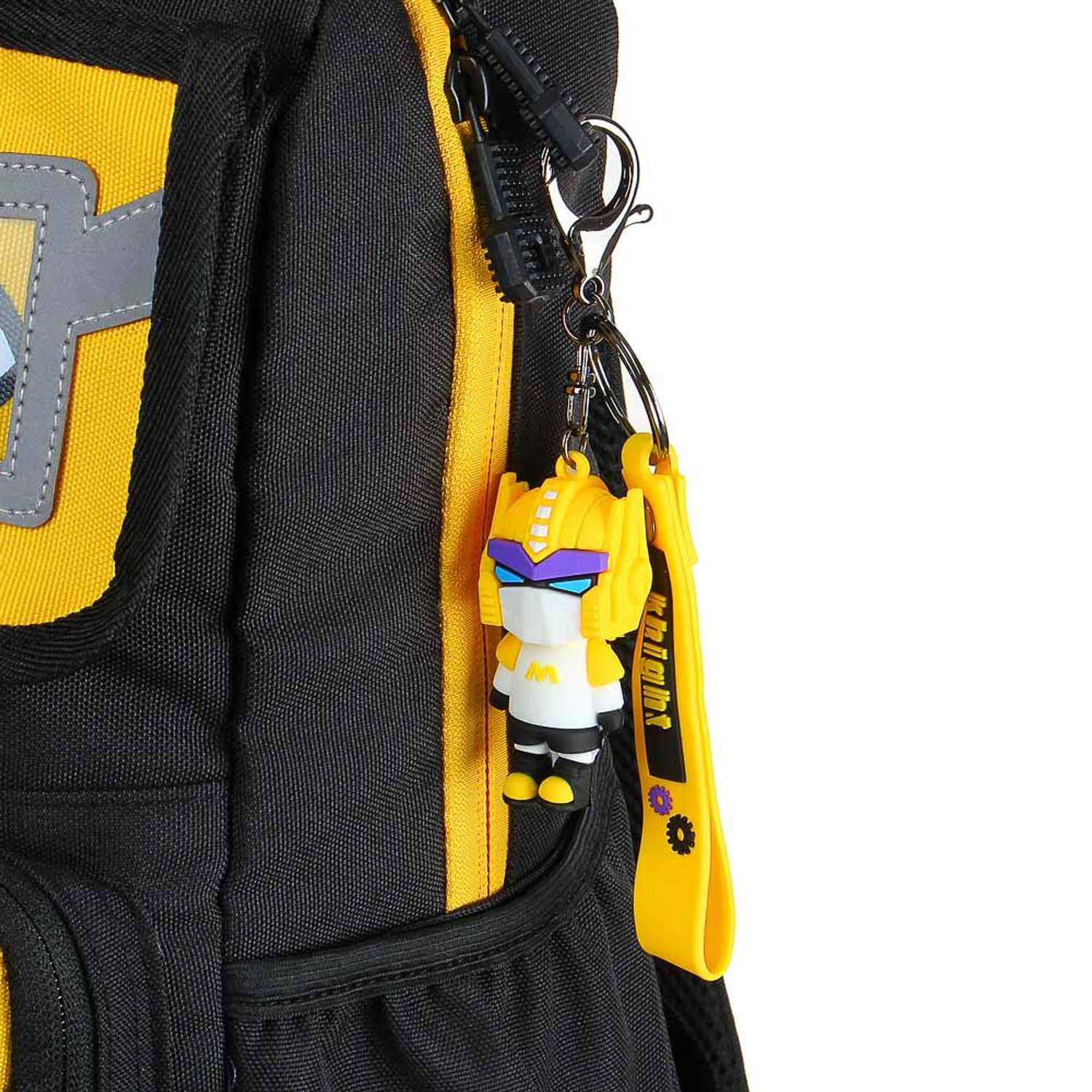 Рюкзак подростковый CLIPSTUDIO с аппликацией в форме лица черно-желтый - фото 6