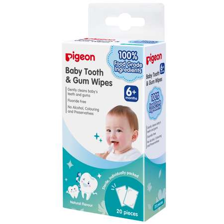 Салфетки для чистки молочных зубов Pigeon 20шт 78290-1