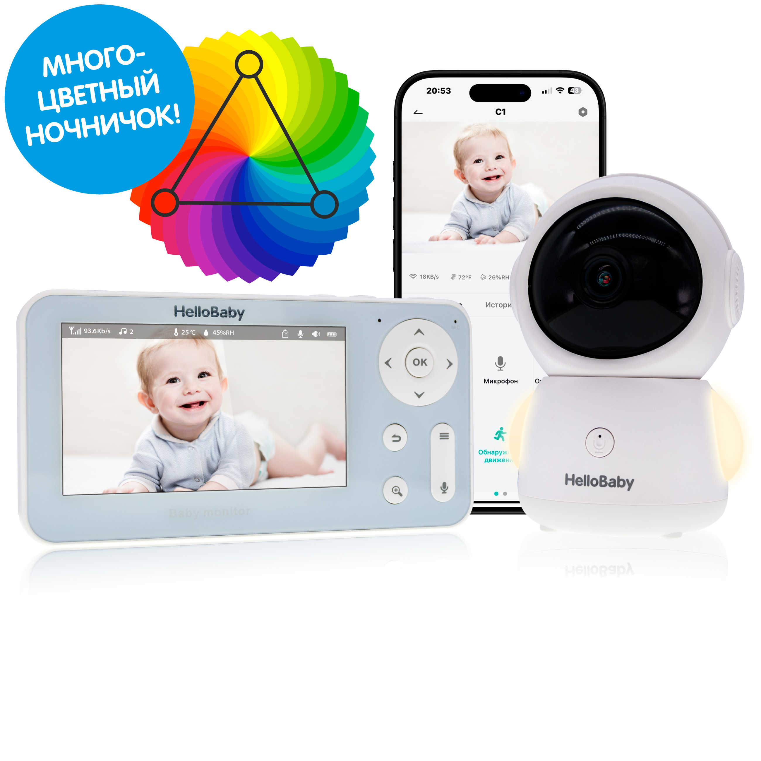 C дальностью до 500 метров и к телефону Hello Baby HB110 - фото 6