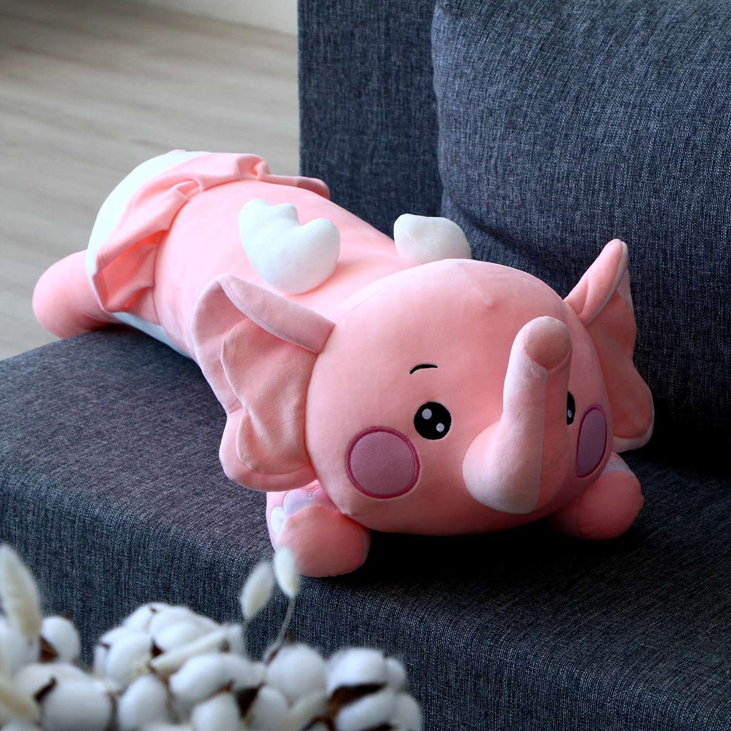 Мягкая игрушка Sima-Land подушка «Слоник» 80 см цвет розовый - фото 1