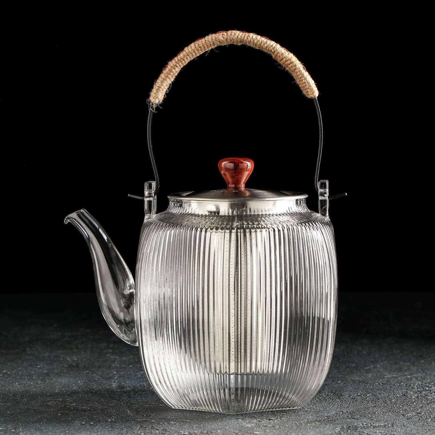 Чайник Sima-Land стеклянный заварочный с металлическим ситом «Мулан» 1 л - фото 1