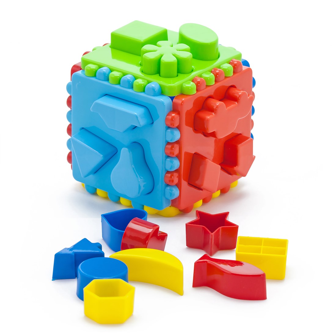 Развивающие игрушки БИПЛАНТ для малышей Набор Игра Зайкина горка №2 + Сортер кубик логический большой - фото 6