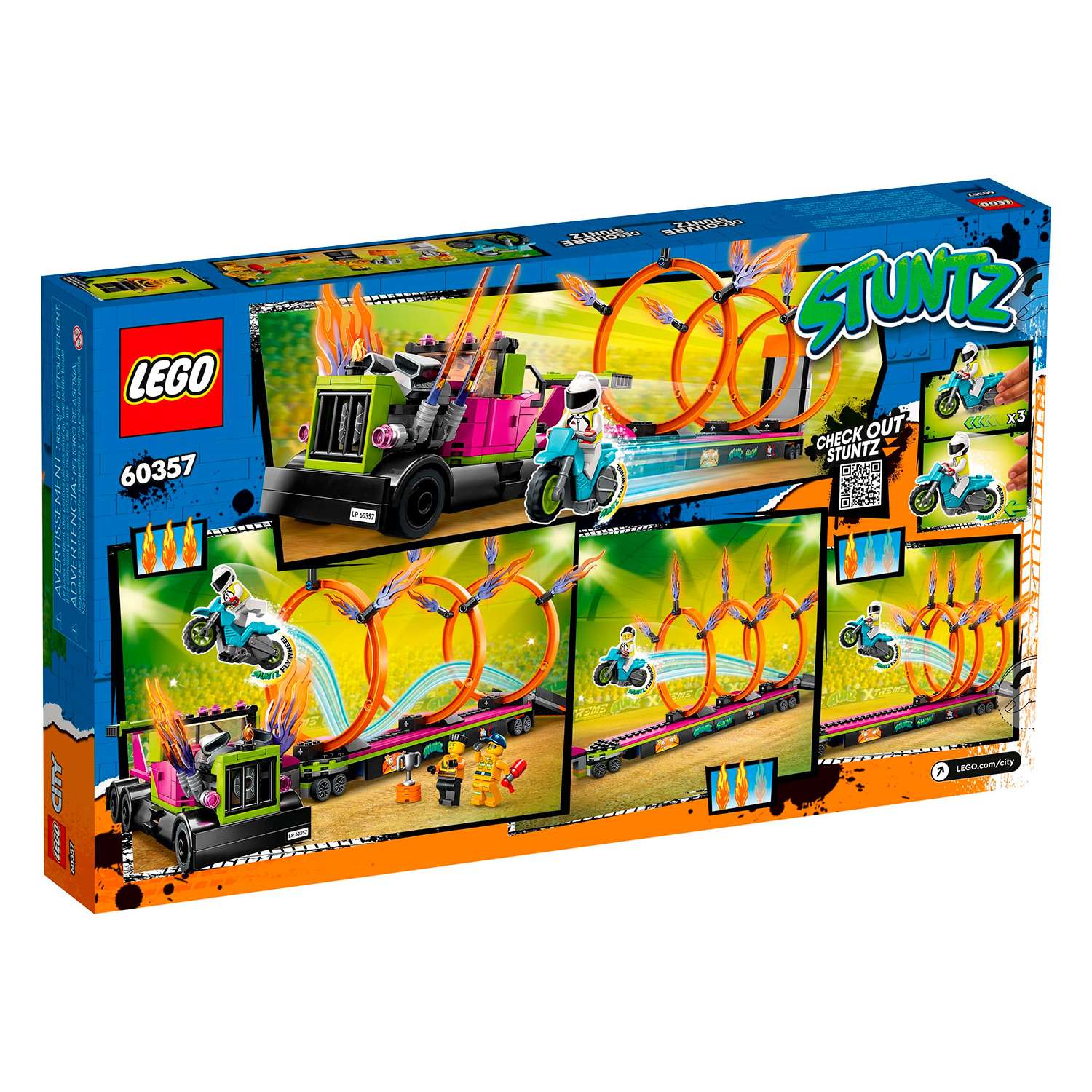Конструктор детский LEGO City Stuntz Трюковый грузовик и огненное кольцо 60357 - фото 8