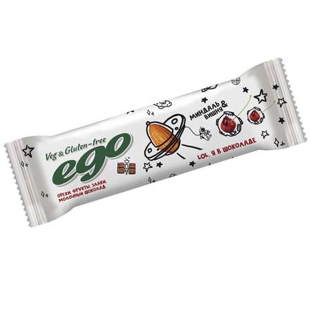 Батончик ореховый Ego вишня и миндаль в молочном шоколаде 35г