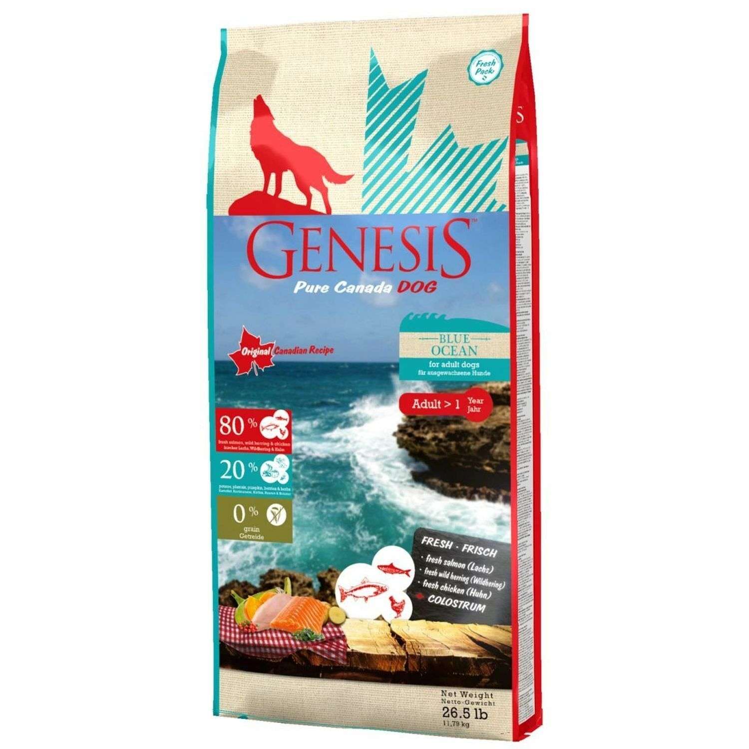 Корм для собак Genesis Pure Canada Blue Ocean Adult с лососем сельдью и курицей 11.79кг - фото 1