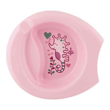 Тарелка Chicco Easy Feeding Bowl с 6месяцев Розовая