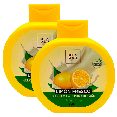 Крем-гель для душа PLARAF Сочный лимон 2шт по 750 мл
