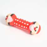 Игрушка для собак Пижон гантель пищащая «Дед мороз» 13 х 5 см красная