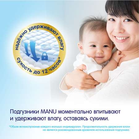 Подгузники Manu Premium M 6-11кг 3шт