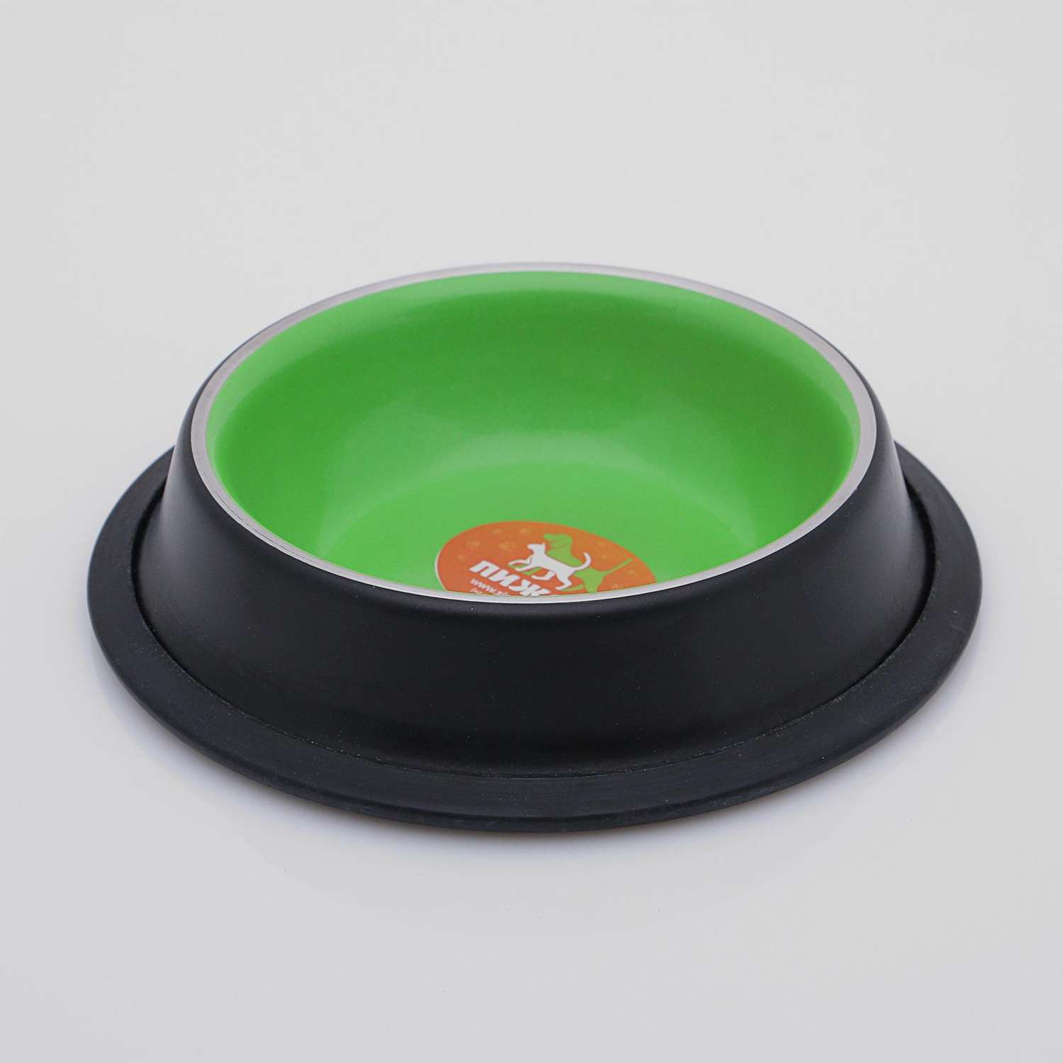 Миска Пижон с нескользящим основанием двухцветная для котят 225 мл зеленая - фото 4