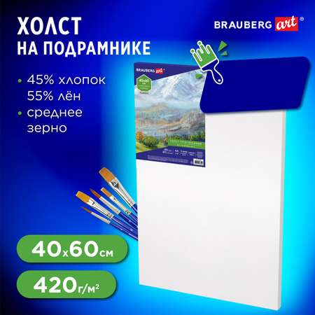 Холст на подрамике Brauberg для рисования 40х60 см