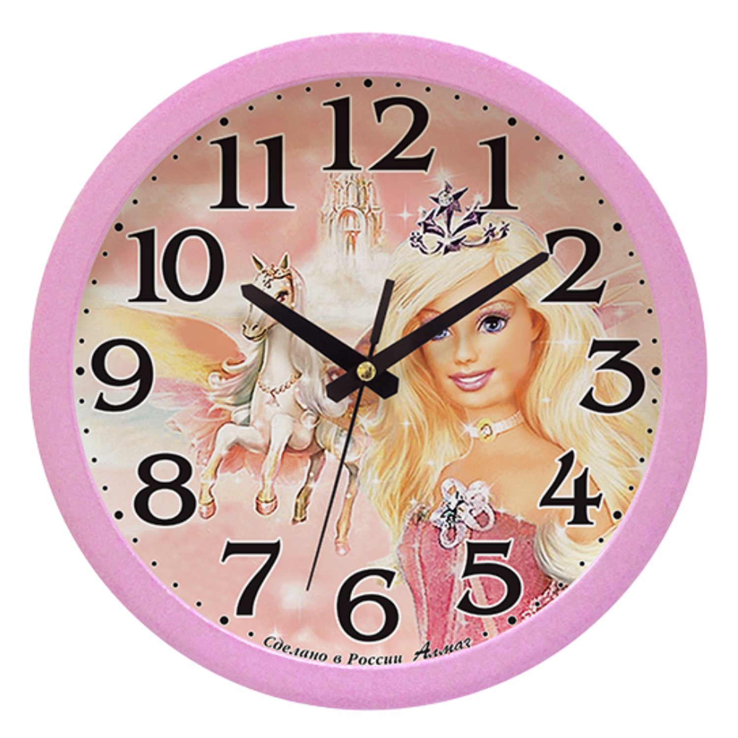 Часы АлмазНН настенные круглые розовые 28.5 см - фото 1