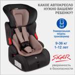 Детское автокресло SIGER Космо Lux антрацитово-серый