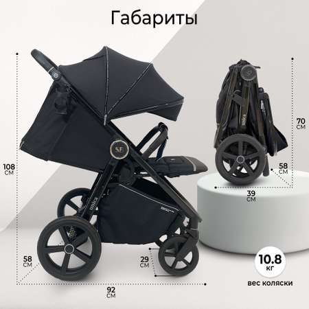 Коляска прогулочная Sweet Baby Unica Black