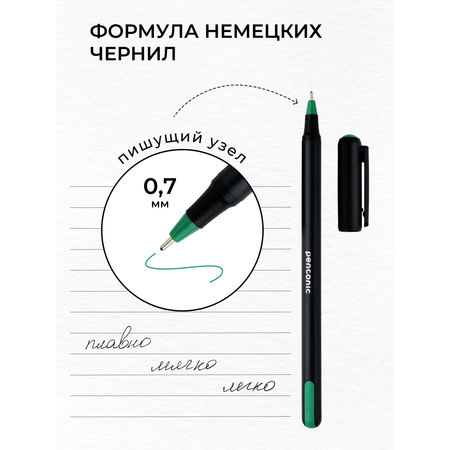 Ручки LINC шариковые PENTONIC зеленые чернила 12 штук