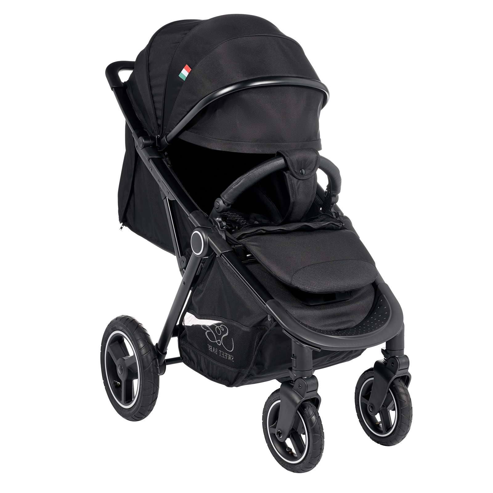 Прогулочная коляска Sweet Baby Suburban Compatto Air black - фото 4