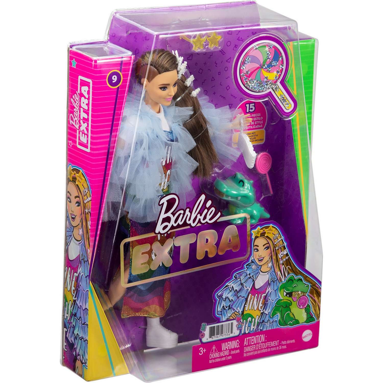 Кукла Barbie Экстра в радужном платье GYJ78 GYJ78 - фото 3