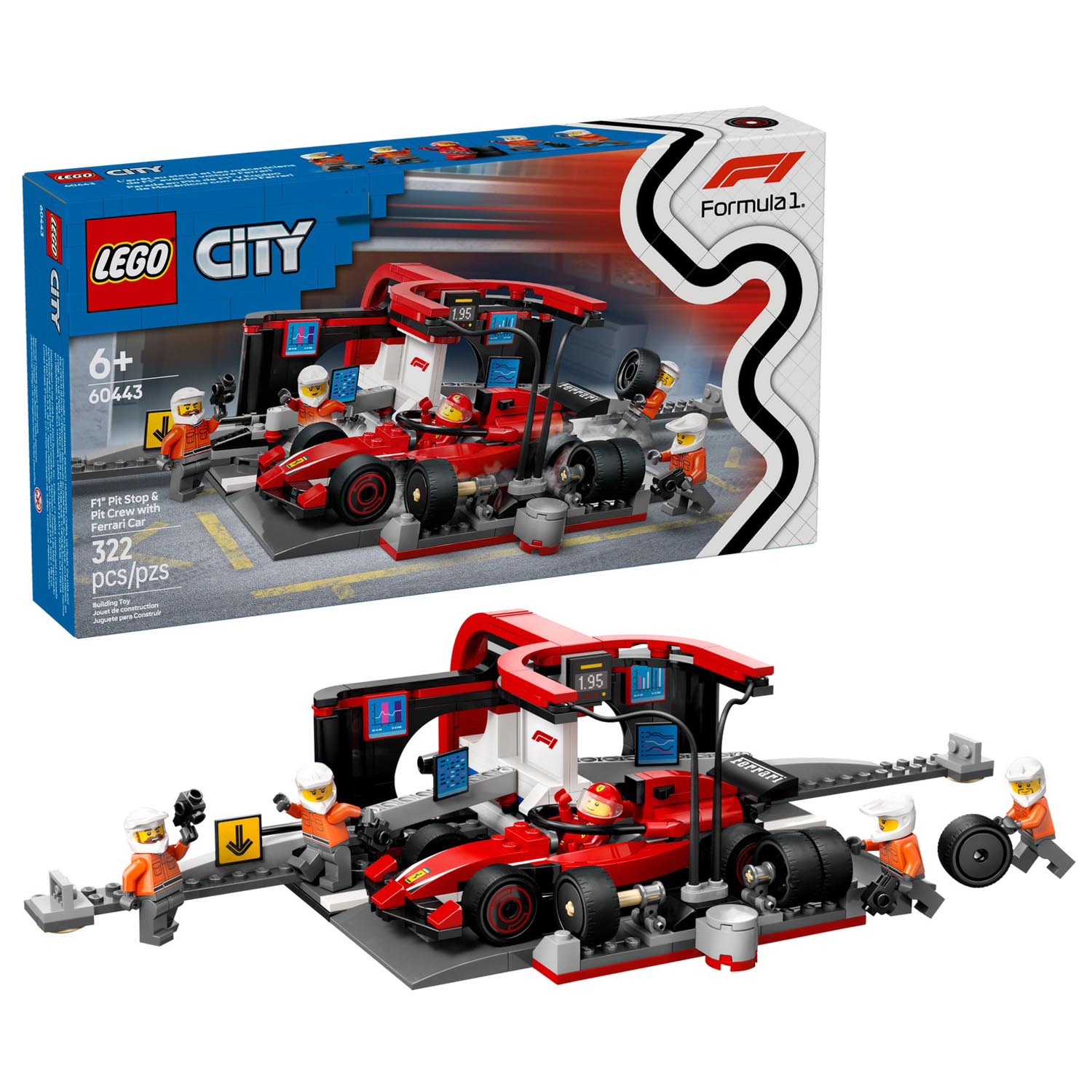 Конструктор детский LEGO City Пит-стоп и команда F1 - фото 1