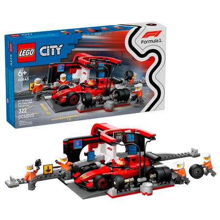 Конструктор детский LEGO City Пит-стоп и команда F1