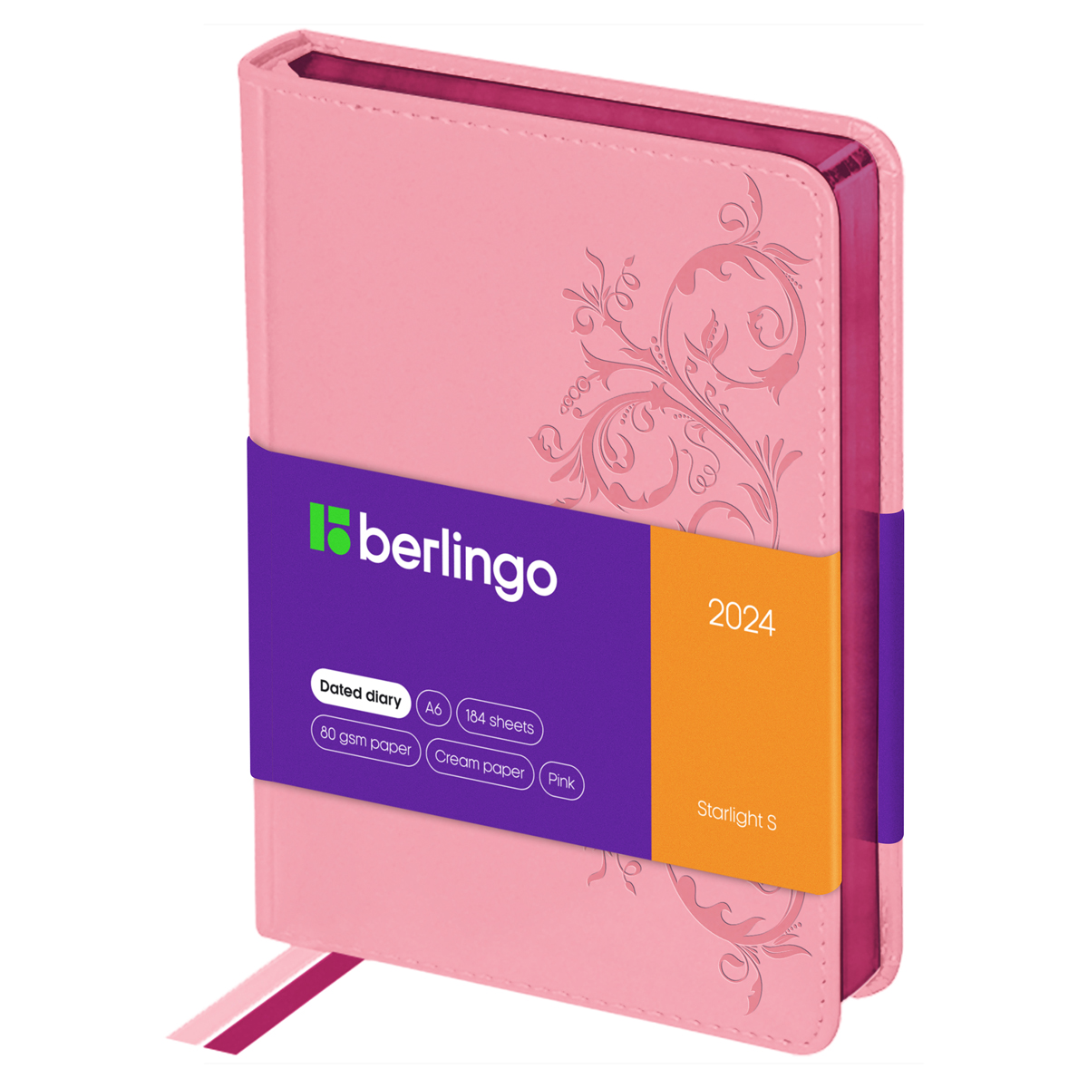 Ежедневник датированный 2024г BERLINGO Starlight S розовый - фото 1