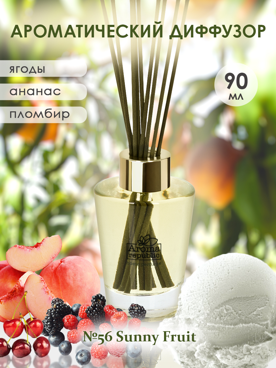 Ароматический диффузор Aroma Republic в стеклянном флаконе 90 мл №56 Sunny fruit - фото 2