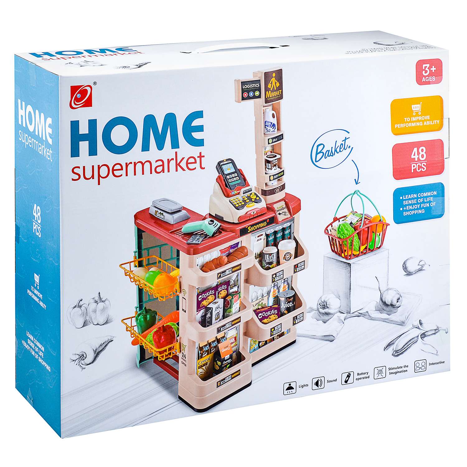 Игровой набор Ural Toys Супермаркет с корзиной для покупок - фото 2