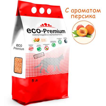 Наполнитель для кошек Eco premium Персик древесный 5л