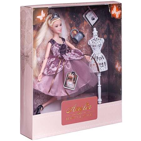 Кукла ABTOYS Королевский прием с диадемой в платье с пайетками с двухслойной юбкой светлые волосы 30см