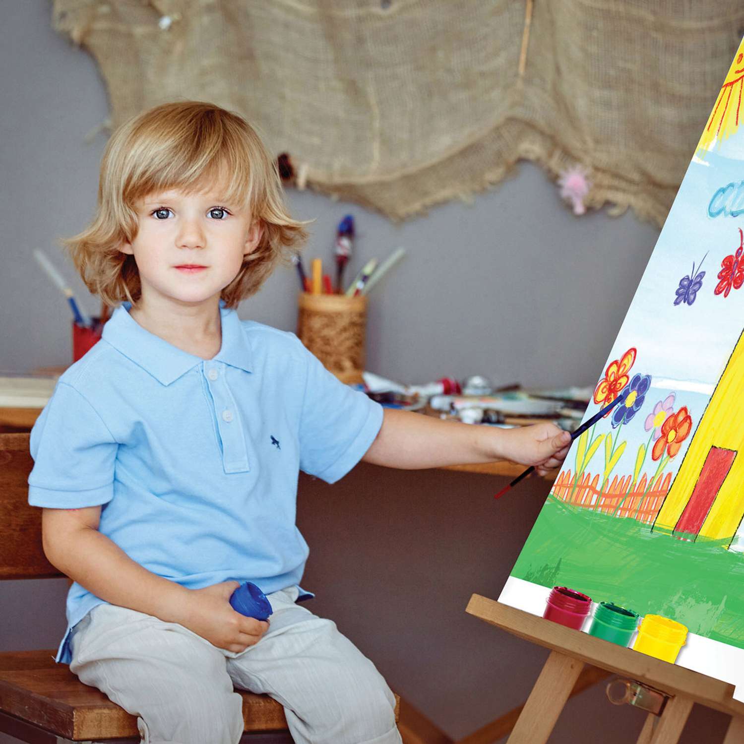 Гуашь Юнландия (краска) для рисования школьная 12 цветов по 25 мл - фото 2