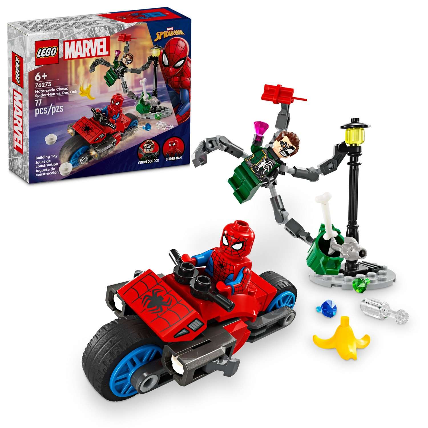 Конструктор детский LEGO Marvel Погоня на мотоцикле: Человек-паук 76275 - фото 1