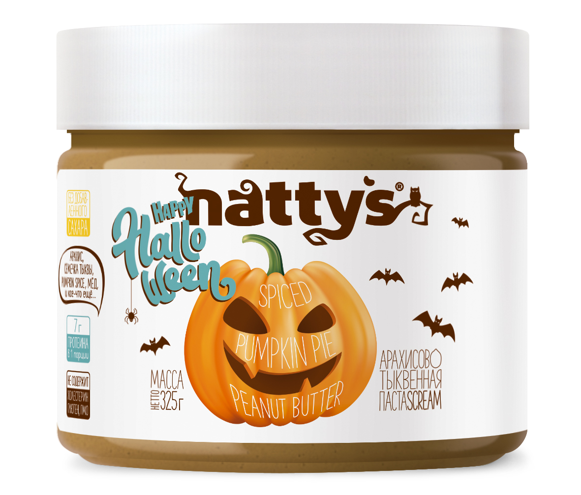 Паста арахисовая Nattys Spiced Pumpkin Pie со специями и медом 325 г - фото 1