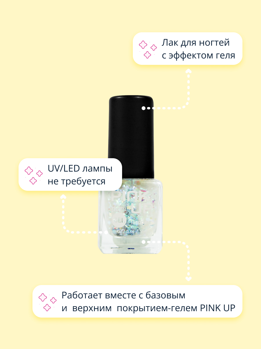 Лак для ногтей Pink Up mini gel с эффектом геля тон 63 5 мл - фото 2