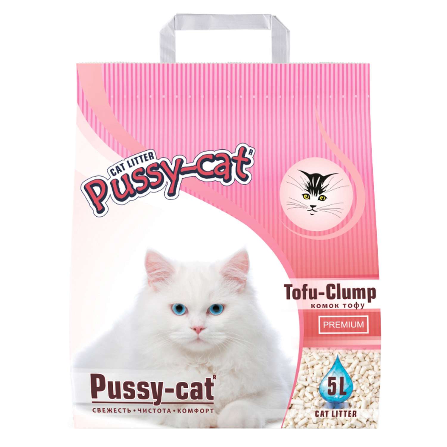 Наполнитель для кошек Pussy Cat Premium Tofu-Clump комкующийся 5 л - фото 1