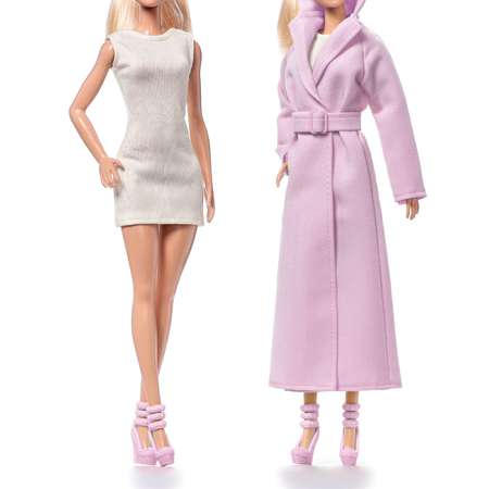 Плащ платье и пояс одежда для Barbie VIANA белый и светло-фиолетовый