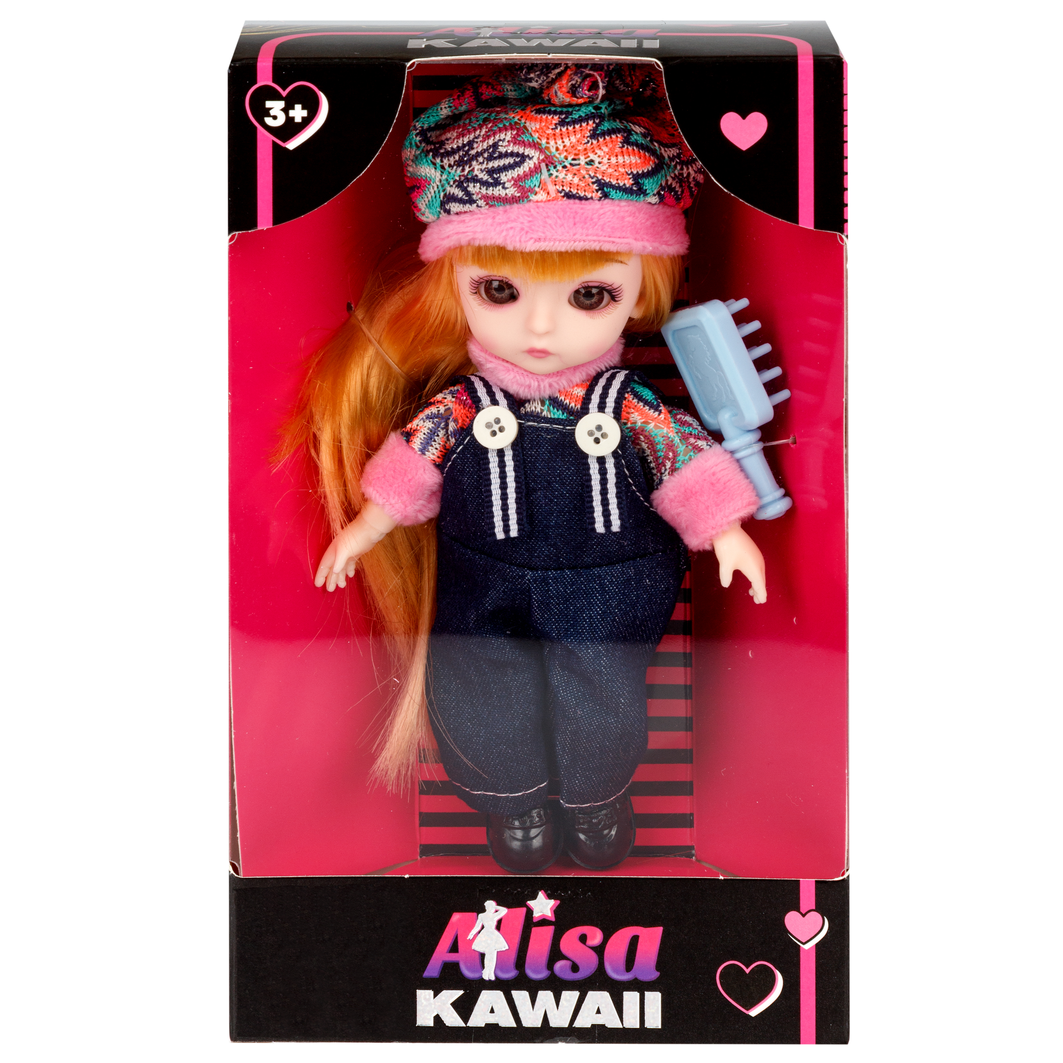 Кукла шарнирная 15 см 1TOY Alisa Kawaii mini с расчёской длинные светлые волосы в шапке Т24353 - фото 15