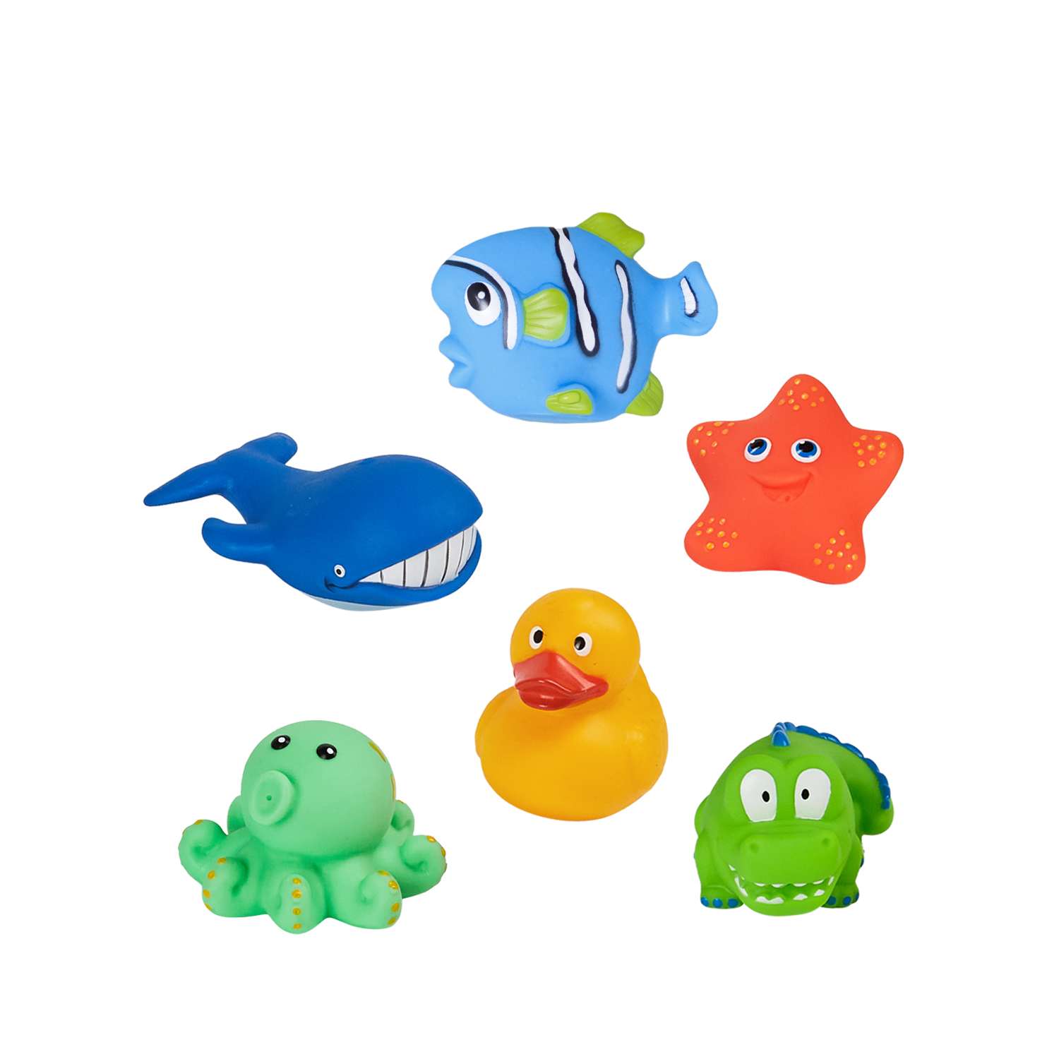Игрушки для купания LaLa-Kids резиновые без отверстий - фото 1