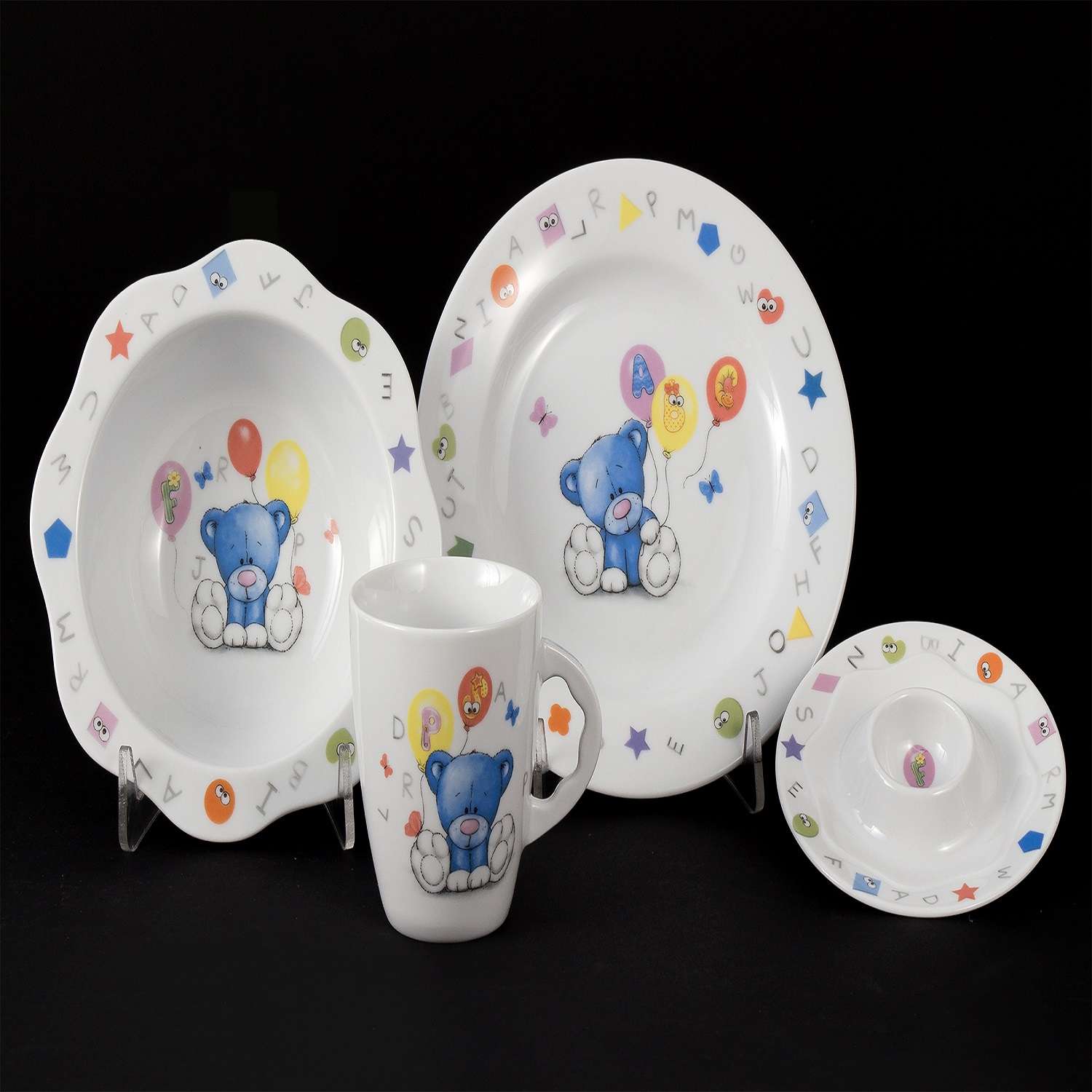Набор детской посуды Cmielow Мишка с шариками 4 предмета 73553 - фото 1