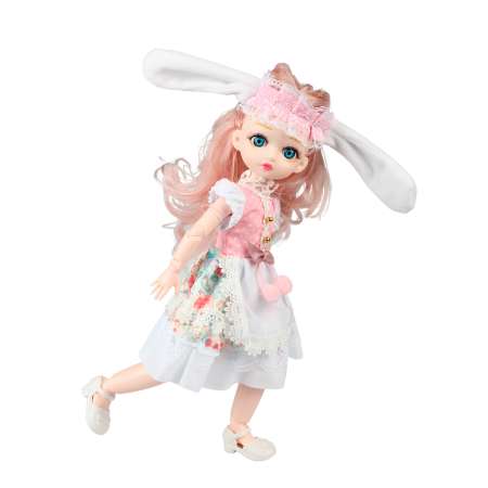 Комплект одежды для куклы Little Mania белый с розовым