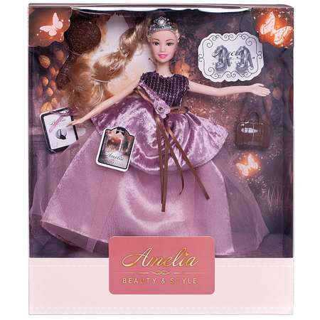 Кукла ABTOYS Королевский прием с диадемой в длинном платье светлые волосы 30см