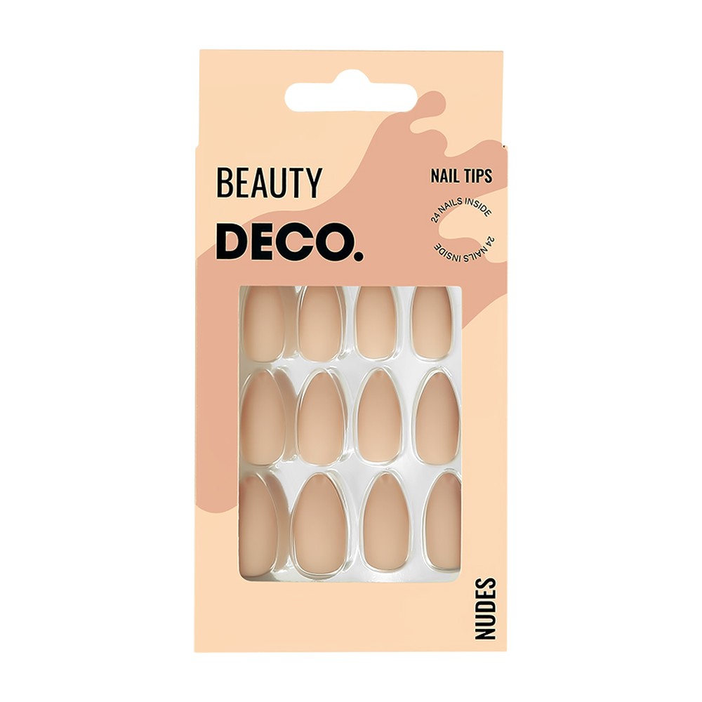 Накладные ногти DECO. Nudes cream almond 24 шт + клеевые стикеры 24 шт - фото 1