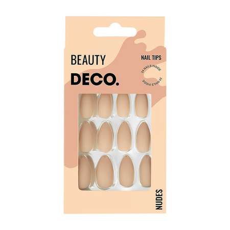 Накладные ногти DECO. Nudes cream almond 24 шт + клеевые стикеры 24 шт