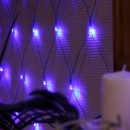 Гирлянда Luazon «Сеть» 1.6 × 1.6 м IP20 прозрачная нить 144 LED свечение «Флаг России» 220 В