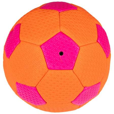 Мяч футбольный 1TOY размер 5 оранжевый с розовым