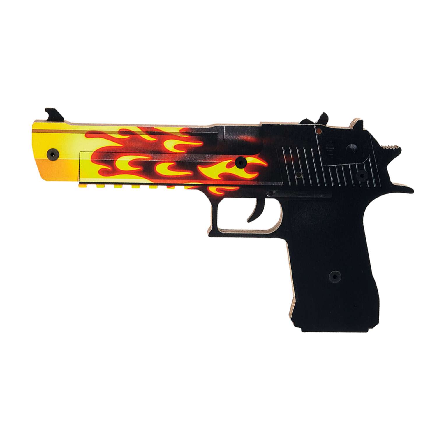 Игрушечный пистолет Go-Wood Desert Eagle версия 1.6 Пламя деревянный резинкострел - фото 1