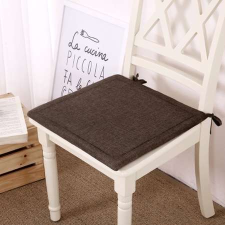 Комплект подушек для стула LOVEME Рогожка Шоколад 40х40см 2 предмета