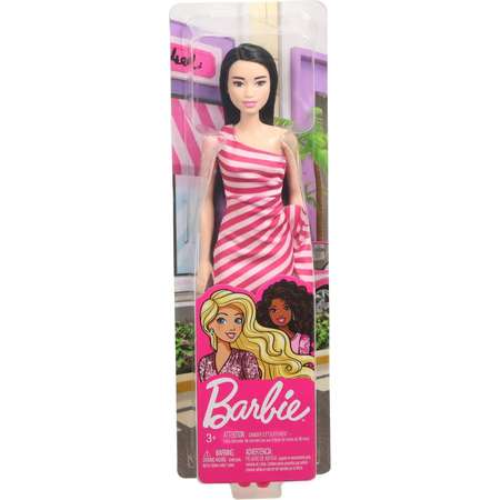 Кукла Barbie Игра с модой в розовом платье в полоску FXL70