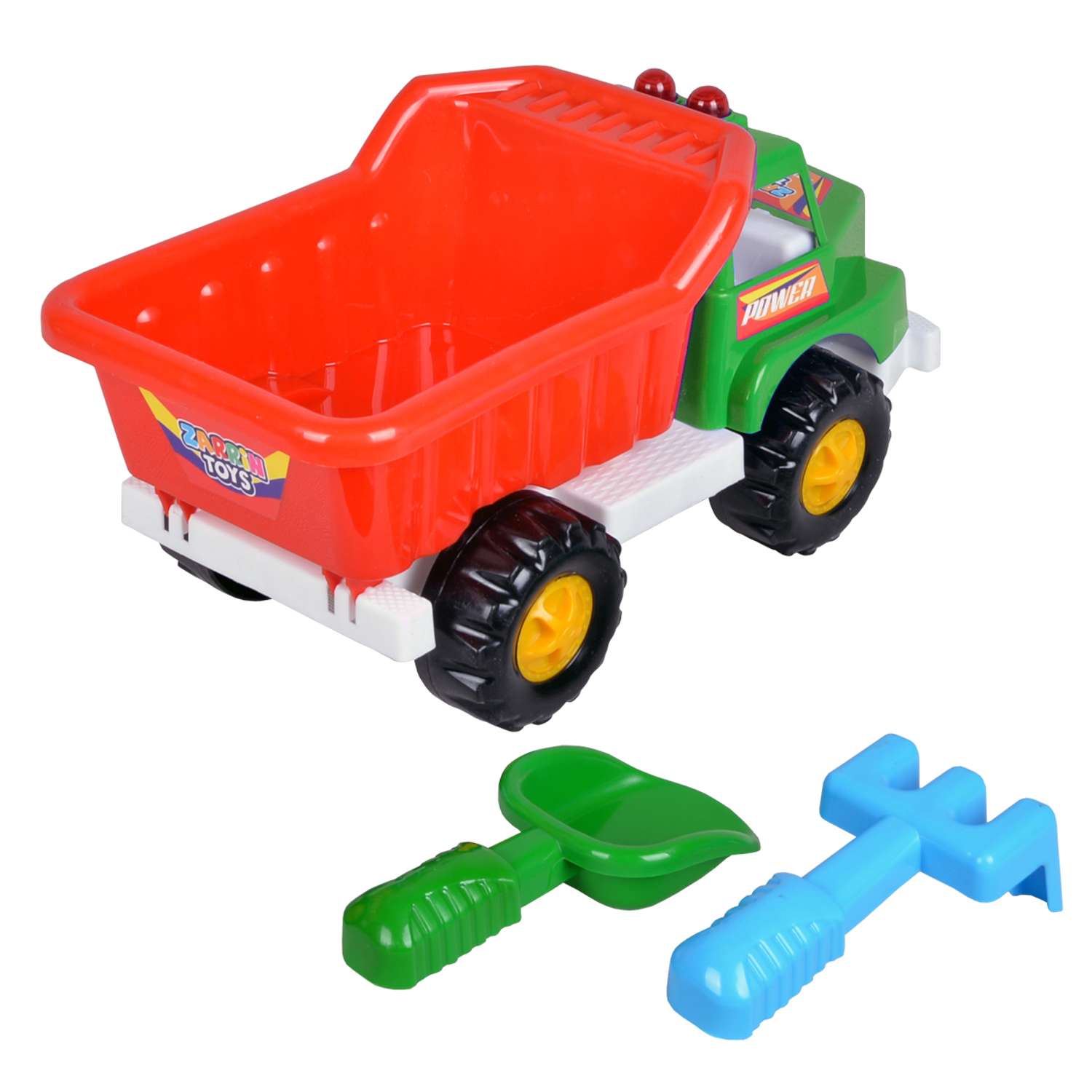Автомобиль самосвал игрушечный Zarrin Toys Mini и набор песочный B4/зеленый-красный - фото 2