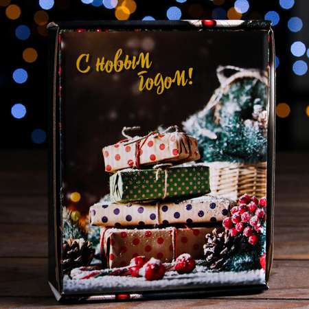 Коробка Sima-Land подарочная. крышка дно. с окном«Новогодние подарки» 18×15×5 см