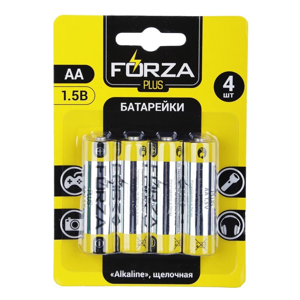 Батарейки FORZA AA LR6 4 штуки в блистере - фото 1